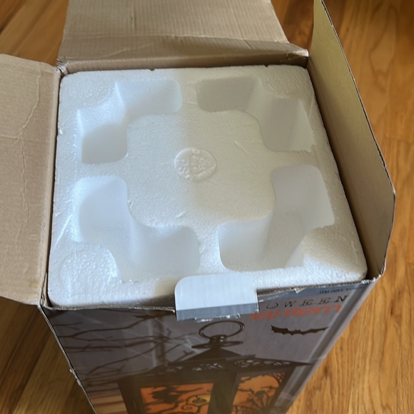 Halloween Lantern - 7.1”Lx7.1”Wx15.2”H. Includes LED candle with auto timer. - Picture 9 of 9